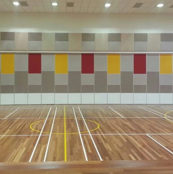 Interior Decorative Aluminium Profile Operable Gymnasium Wooden Movable Partition Wall 0