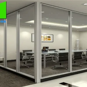 Interior Room Divider Aluminum Frame Single Glass Partition Wall For Office Meeting Room