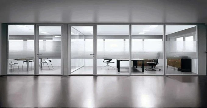 Interior Room Divider Aluminum Frame Single Glass Partition Wall For Office Meeting Room 0