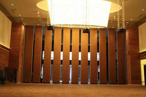 Interior Wooden Office Partition Walls / Sponge Fabric Surface Sliding Acoustic Room Divider 0