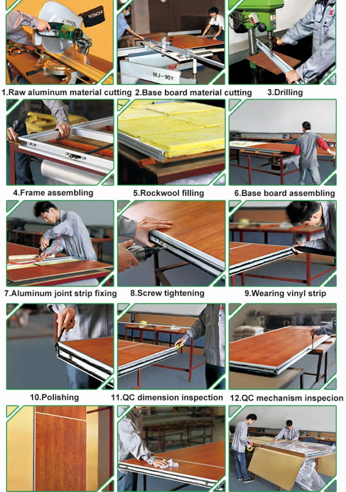 Laminate Finish Removable Soundproof Partition Wall For Hotel ASTM E90 2