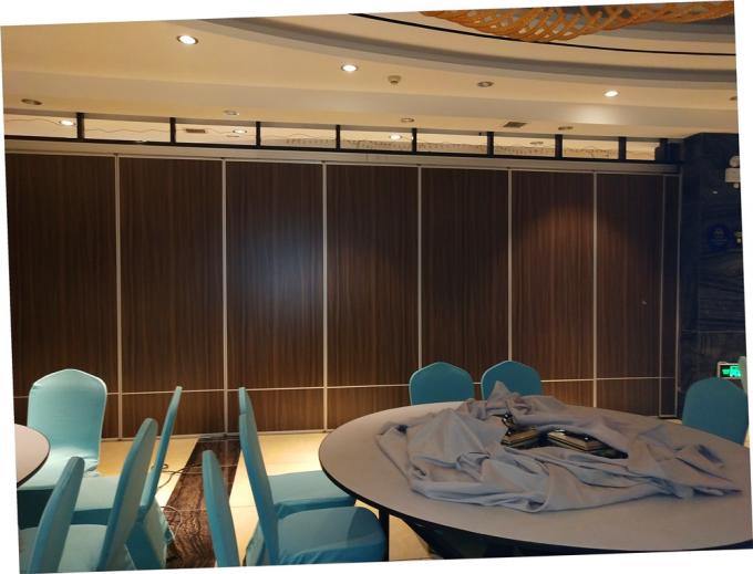 Leather Surface MDF Board Operable Office Partiton Wall Sliding Folding Ceiling System 0