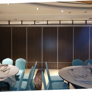 Leather Surface MDF Board Operable Office Partiton Wall Sliding Folding Ceiling System