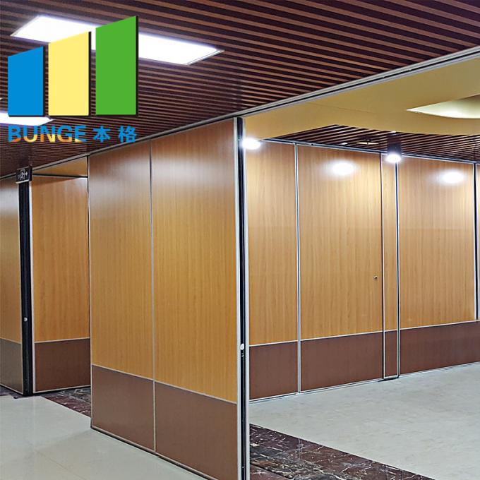Less Then 4 Meters Wood Sliding Partition Walls Melamine Finish With Glass 2
