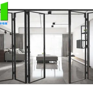 Low - E Glass Accordion Balcony Custom Bi Fold Aluminum Glass Doors For Veranda