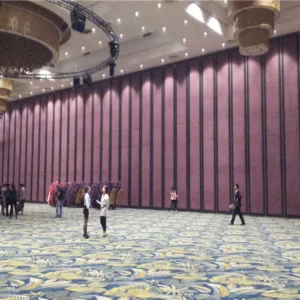 MDF Aluminum Frame Soundproof Folding Wood Partition Wall For Conference Center
