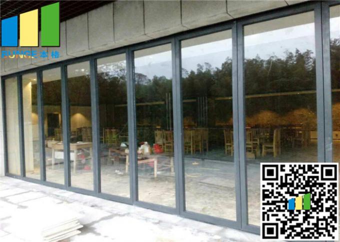 Meeting Room Sliding Folding Glass Wall Partition Panels 12mm ~ 0.5 Inch 0