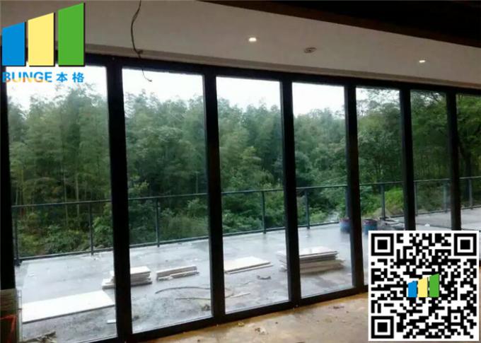 Meeting Room Sliding Folding Glass Wall Partition Panels 12mm ~ 0.5 Inch 1