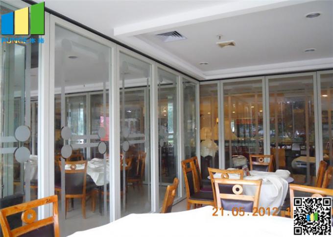 Meeting Room Sliding Folding Glass Wall Partition Panels 12mm ~ 0.5 Inch 3