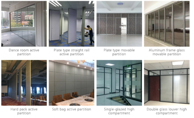 Meeting Room Sliding Soundproof Partition Wall Aluminum Alloy Profile 0