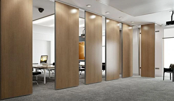 Melamine Acoustic Sliding Partition Walls Fire and Sound Resistant 0