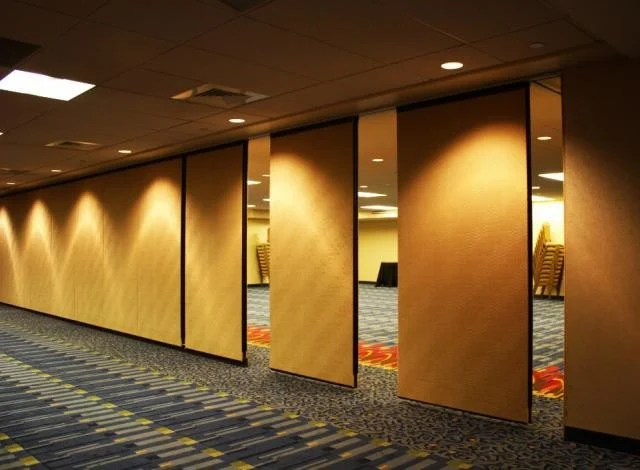 Melamine Board Sliding Movable Sound Insulation Partition Walls With Pass Doors