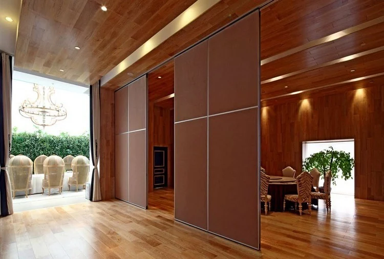 Melamine Board Sliding Movable Sound Insulation Partition Walls With Pass Doors