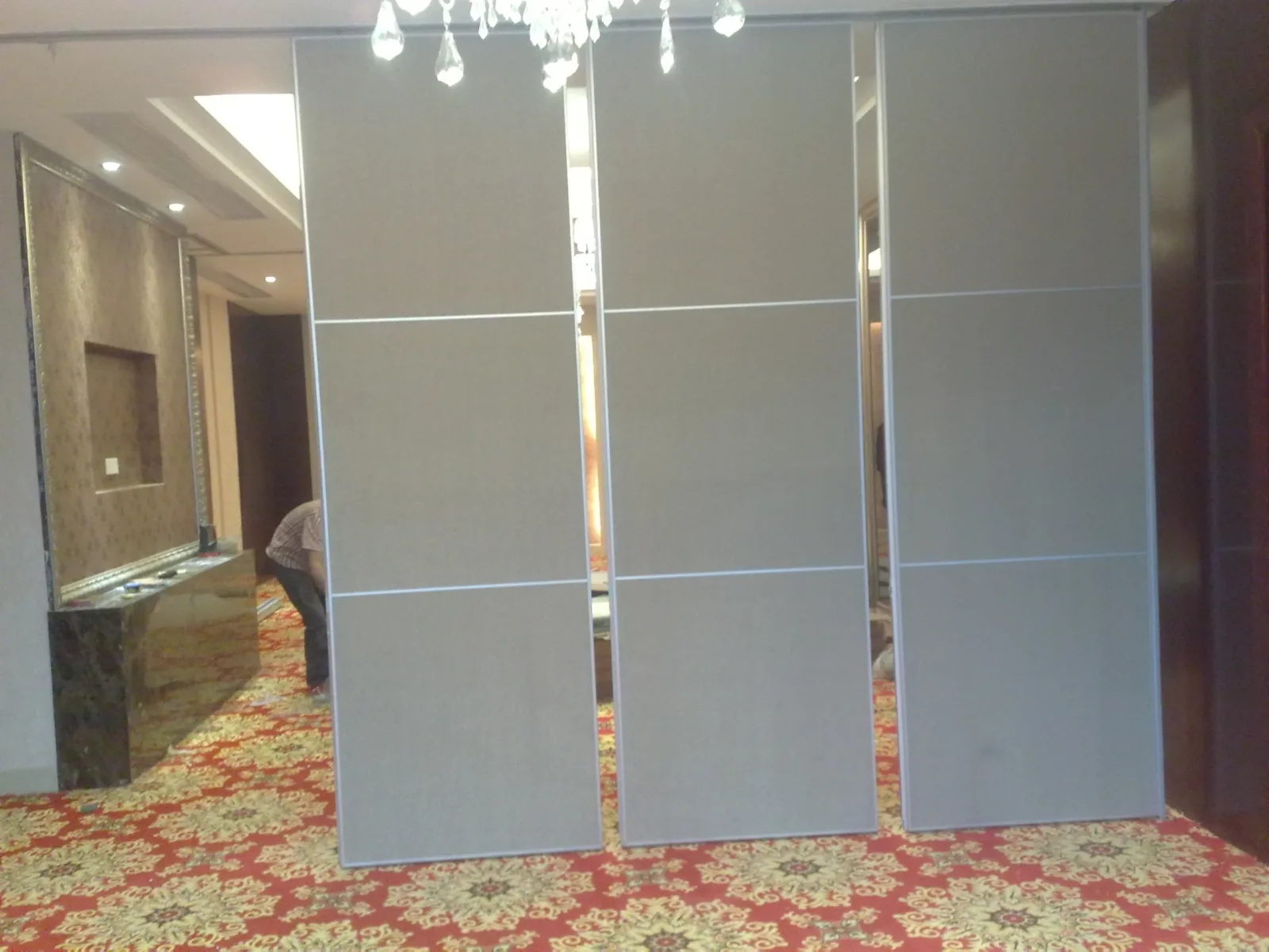 Melamine Surface MDF Wooden Acoustic Partition Wall for Living Room / Office