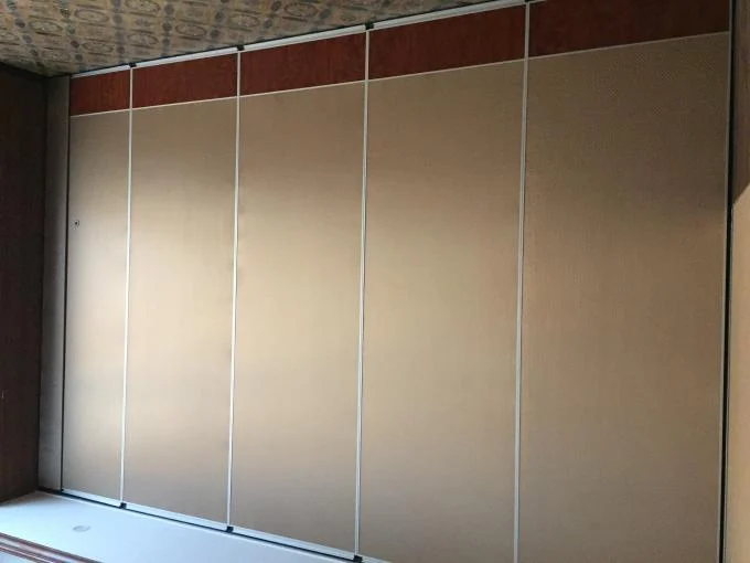 Melamine Surface Movable Track Roller Acoustic Partition Wall For Hotel 4m Height 1