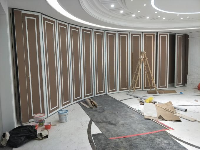 Melamine Surface Wall To Wall Sliding Door Acoustic Folding Partitions For Banquet Hall 0