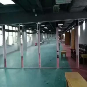 Mirror Surface Soundproof Movable Panel Folding Partition Wall For Gym Dance Room