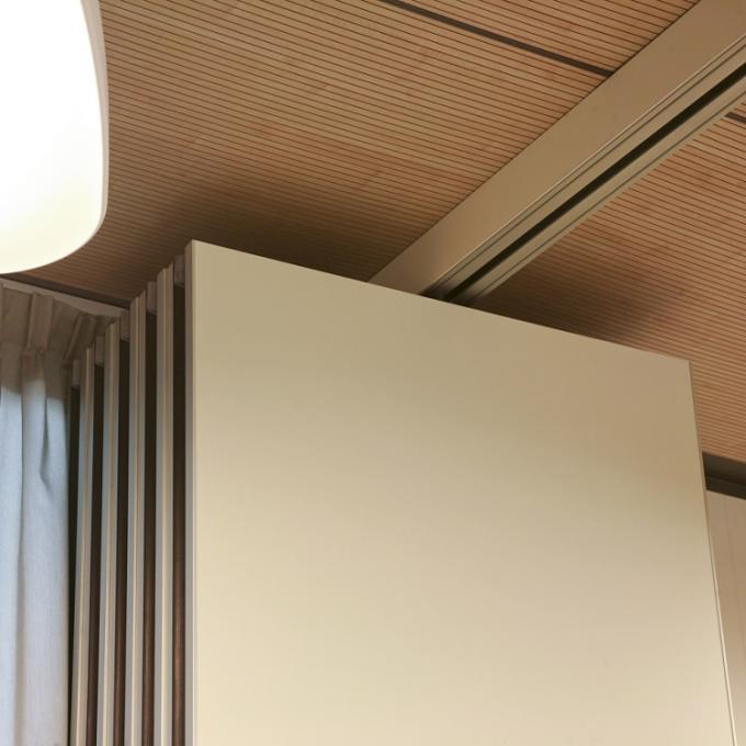 Mobile Acoustic Restaurant Partition Wall With Fabric Wrap MDF Surface 0