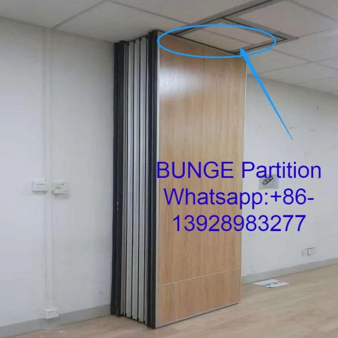 Modern Collapsible Operable Acoustic Partition Wall Aluminum Frame Melamine Finish 2
