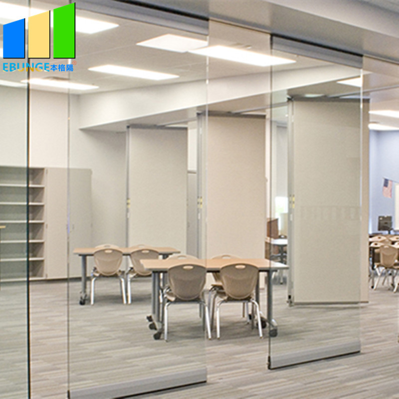 Modern Style Sliding Partition Walls Movable Frameless Folding Glass Doors