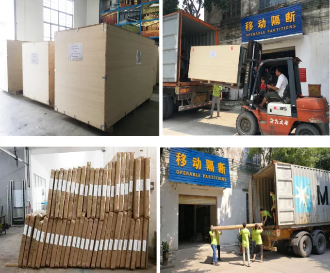 Movable Dividing Folding Door Sliding Dividers Melamine Wooden Partition 5