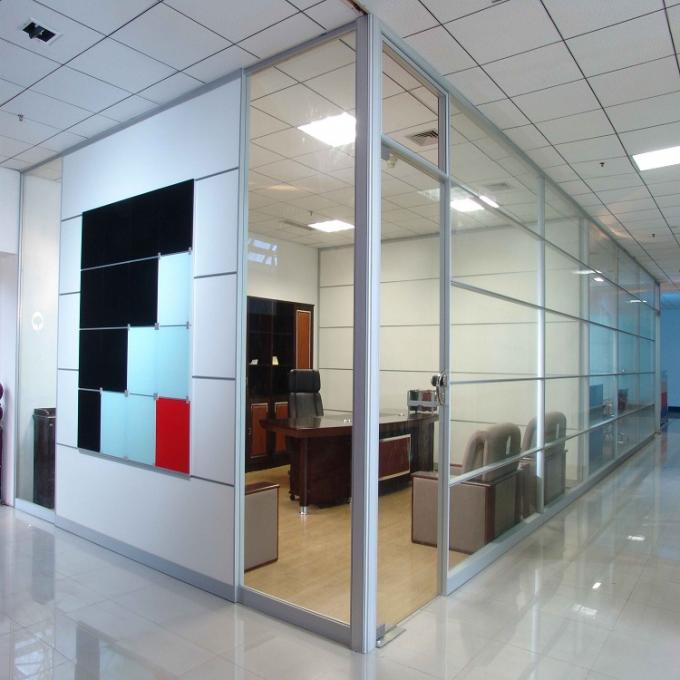 Movable Fireproof Seperation Wall / Office Tempered Glass Partition Walls 1
