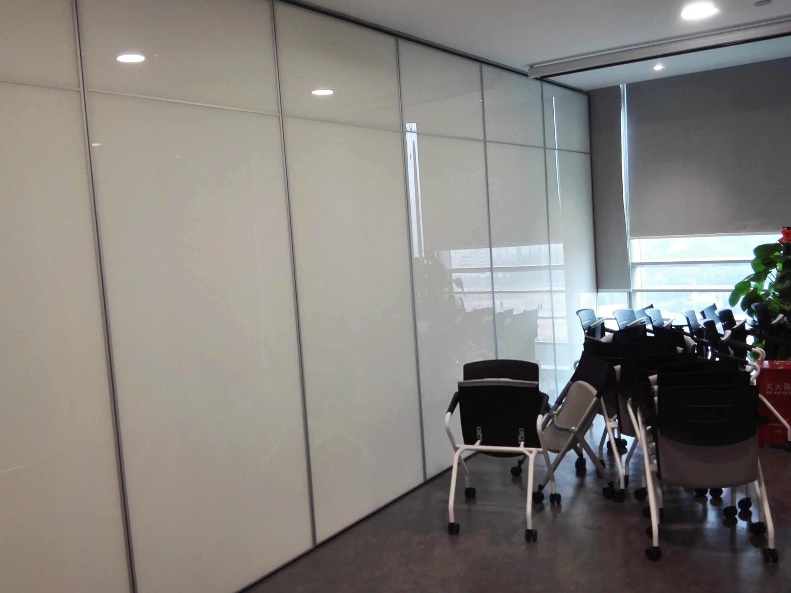 Movable Folding Partition Wall System Aluminium Frame Melamine Finish