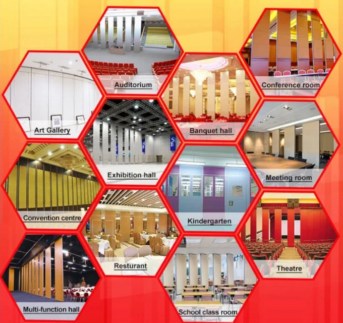 Movable Room Dividers For Hotel Meeting Room / Folding Partition Wall 0