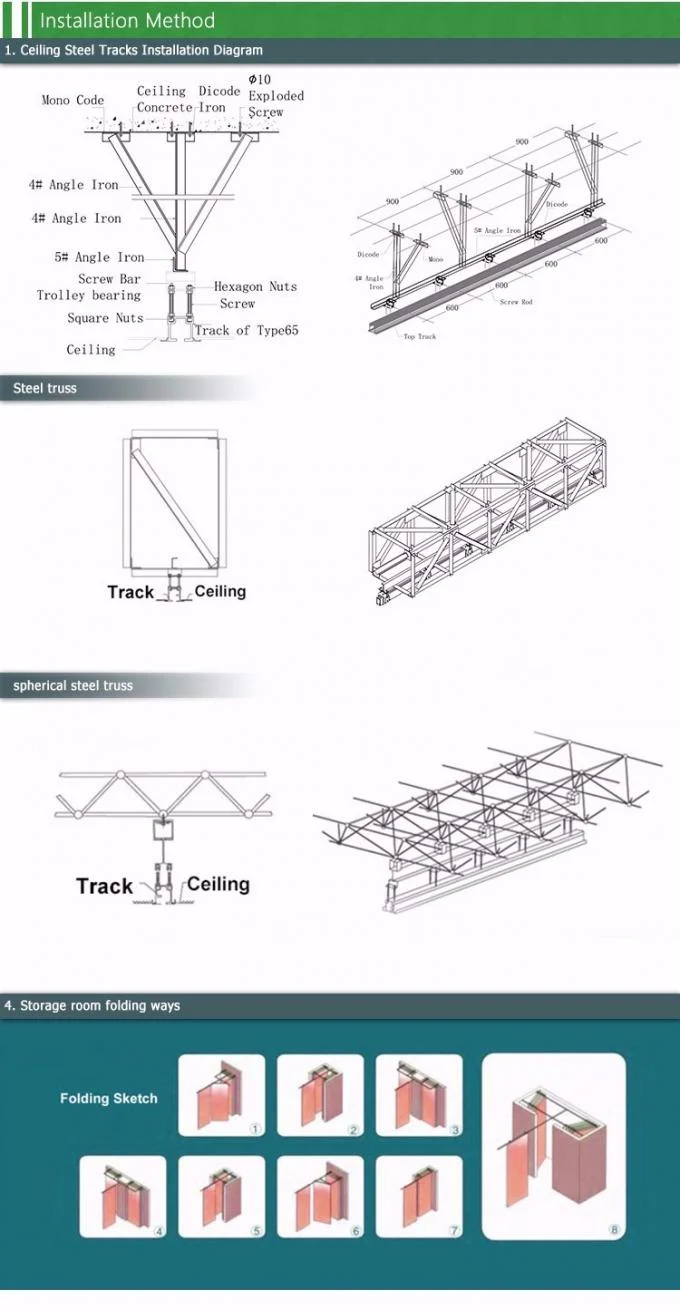 Movable Wooden Soundproof Sliding Folding Partition Walls for Hotel 2 Meter Height 2