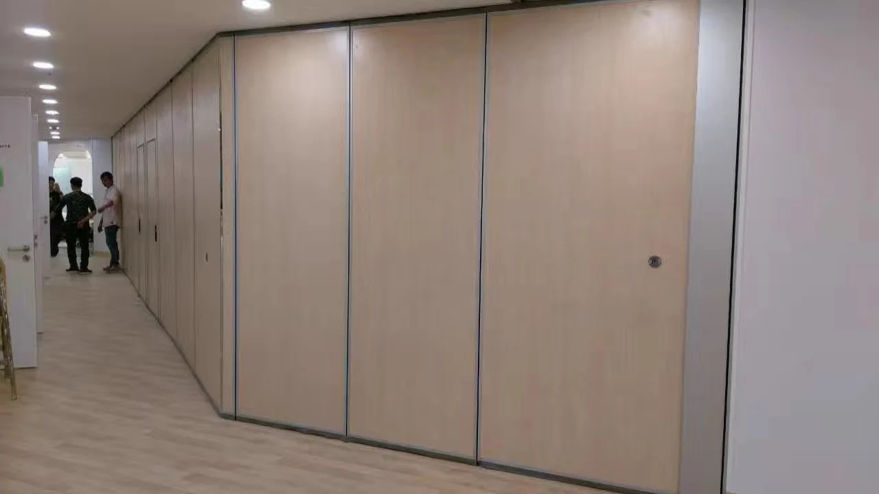 Office Acoustic Room Dividers , Melamine Surface Sliding Movable Partition Wall