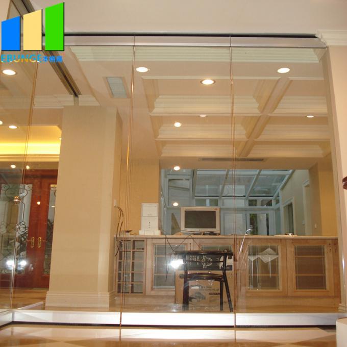 Office Movable Partition Walls Glass Folding Glass Door Exterior Frameless Glass Sliding Door 2