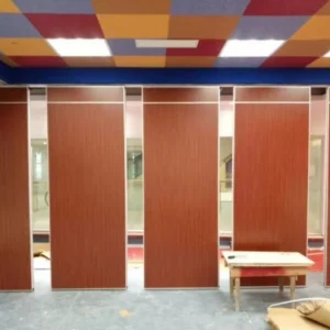 Office Sliding Partition Walls , Melamine Surface Folding Door Aluminium Profile Soundproof Room Dividers