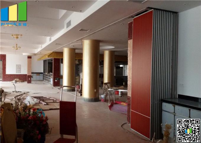 Office Sound Proof Partitions Movable Wood Finish Aluminum Frame For Wedding Hall 2
