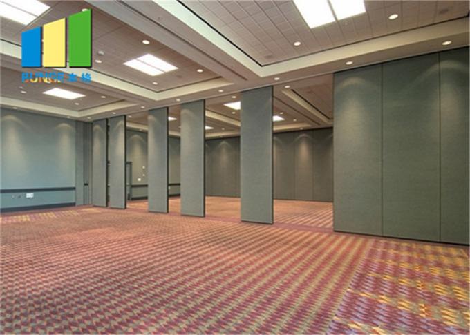 Office Sound Proof Partitions Movable Wood Finish Aluminum Frame For Wedding Hall 0