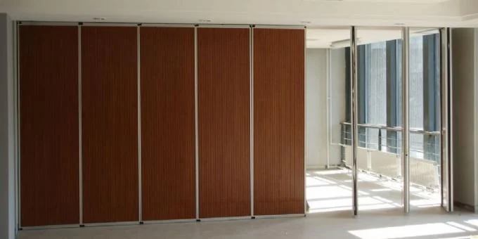 Panel Thickness 65 mm Sliding Aluminium Track Wooden Folding Partition Walls For Classroom 0