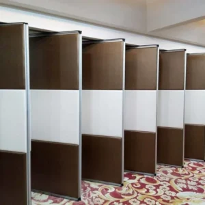 Panel Thickness 65 mm Sliding Aluminium Track Wooden Folding Partition Walls For Classroom