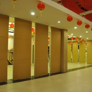 Plywood Vinyl Office Hanging Partition System Folding Walls For Hotel