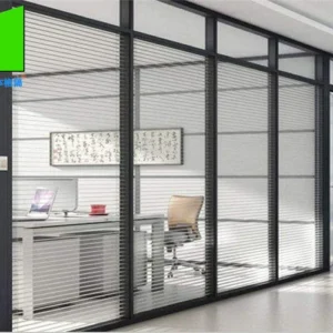 Portable Framed Fixed Glass Partition Door Office Partition Wall Cubicle For Commerical Building