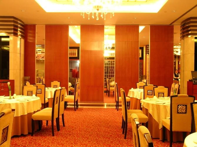 Red Sliding Folding Partitions Movable Walls For Exhibition Place 0