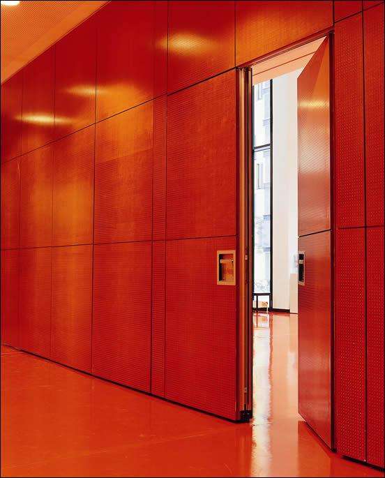 Removable Singapore Office Sound Proof Partitions , Wooden Sliding Doors 0