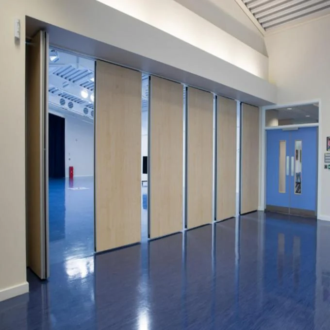 Restaurant Conference Room Wooden Sliding Folding Door Partition High Sound Insulation Easy Installation 0