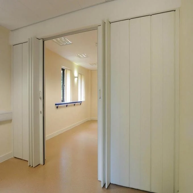 Restaurant Conference Room Wooden Sliding Folding Door Partition High Sound Insulation Easy Installation 1