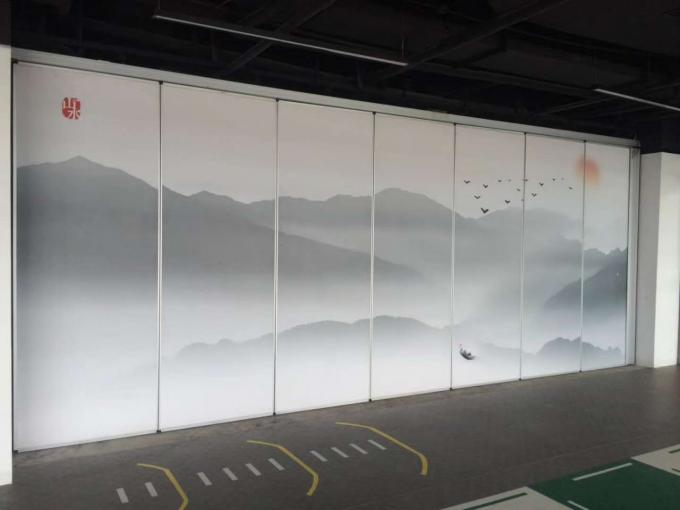 Restaurant Folding Sound Proof Partitions with Sliding Track Wheels / Aluminium Frame 0