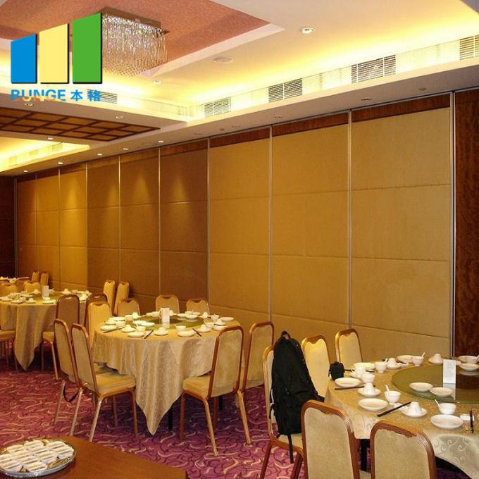 Restaurant Sliding Sound Proof Partitions Leather Painting Finish Partition Wall 2