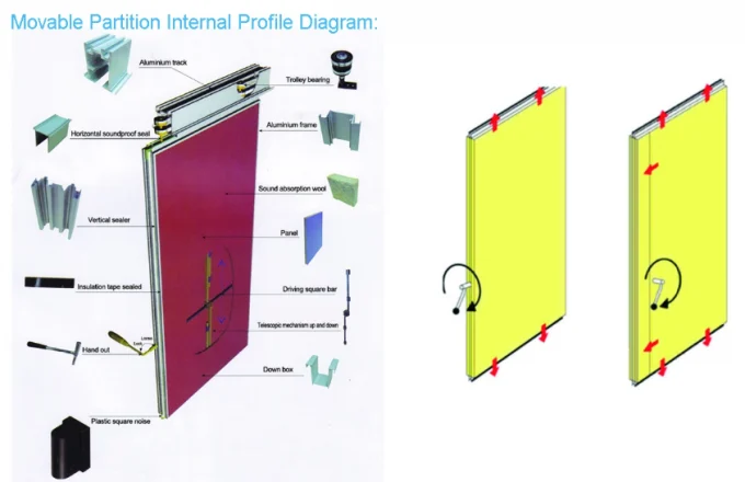 Movable Door Sliding Wall Folding Partition Wall For Conference Room 0