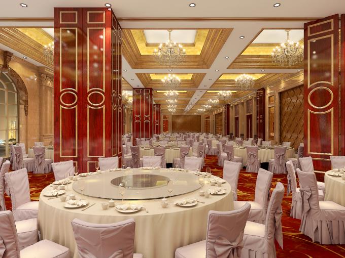 Rolling Wooden MDF Restaurant Movable Partition Walls Voice Insulation 0
