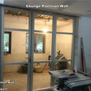 Romania Kitchen Aluminum Frame Around Glass Partition Wall With Pass Door