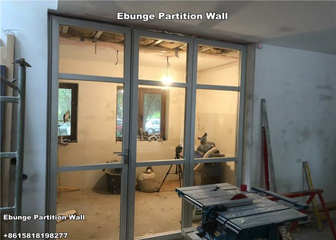 Romania Kitchen Aluminum Frame Around Glass Partition Wall With Pass Door 3