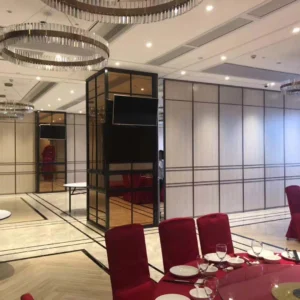Satin Anodized Movable Partition Walls For School / Melamine Surface Sliding Wall Panels