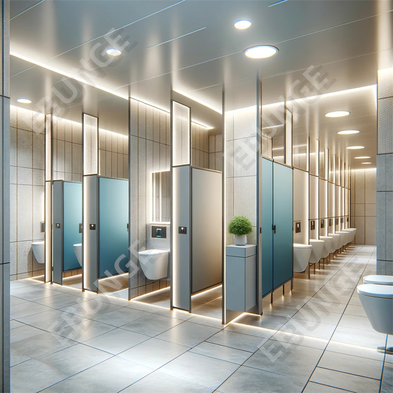 Scratch Resistant Laminate Bathroom Vanity Partitions with Full Privacy
